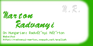 marton radvanyi business card